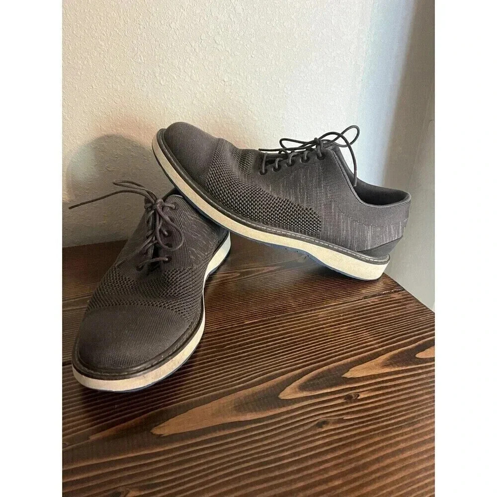 SWIMS Shoes Mens Size 10 Barry Oxford Dark Gray Knit Mesh Dress Lace Up